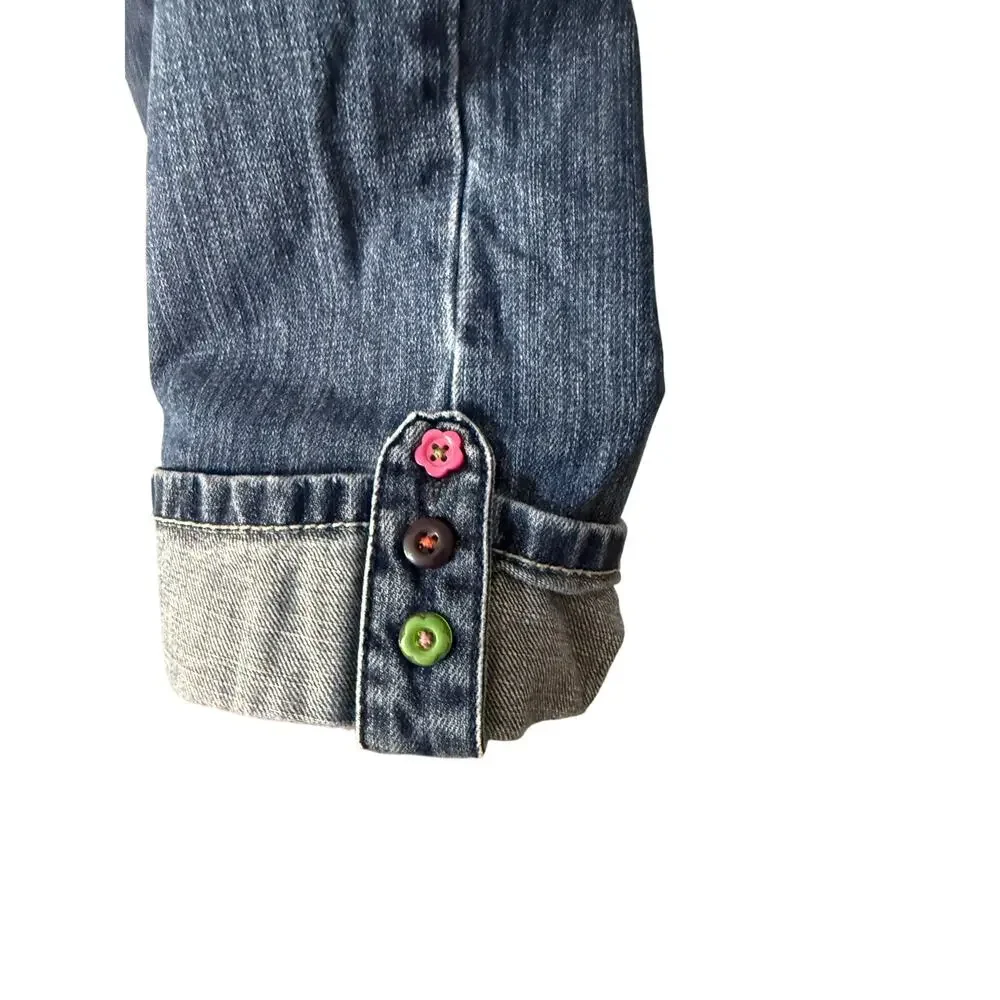 Gymboree Girls Blue‎ Jeans with Flower Buttons Size 12